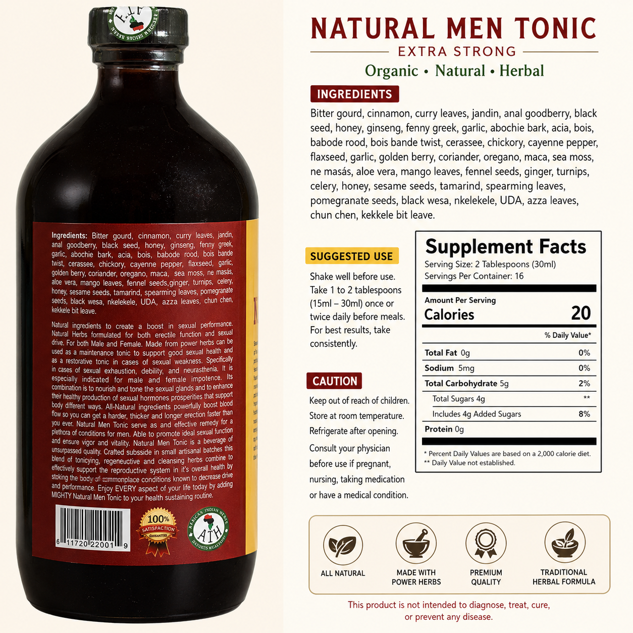 Men’s Herbal Bitters – Natural Energy & Vitality Support