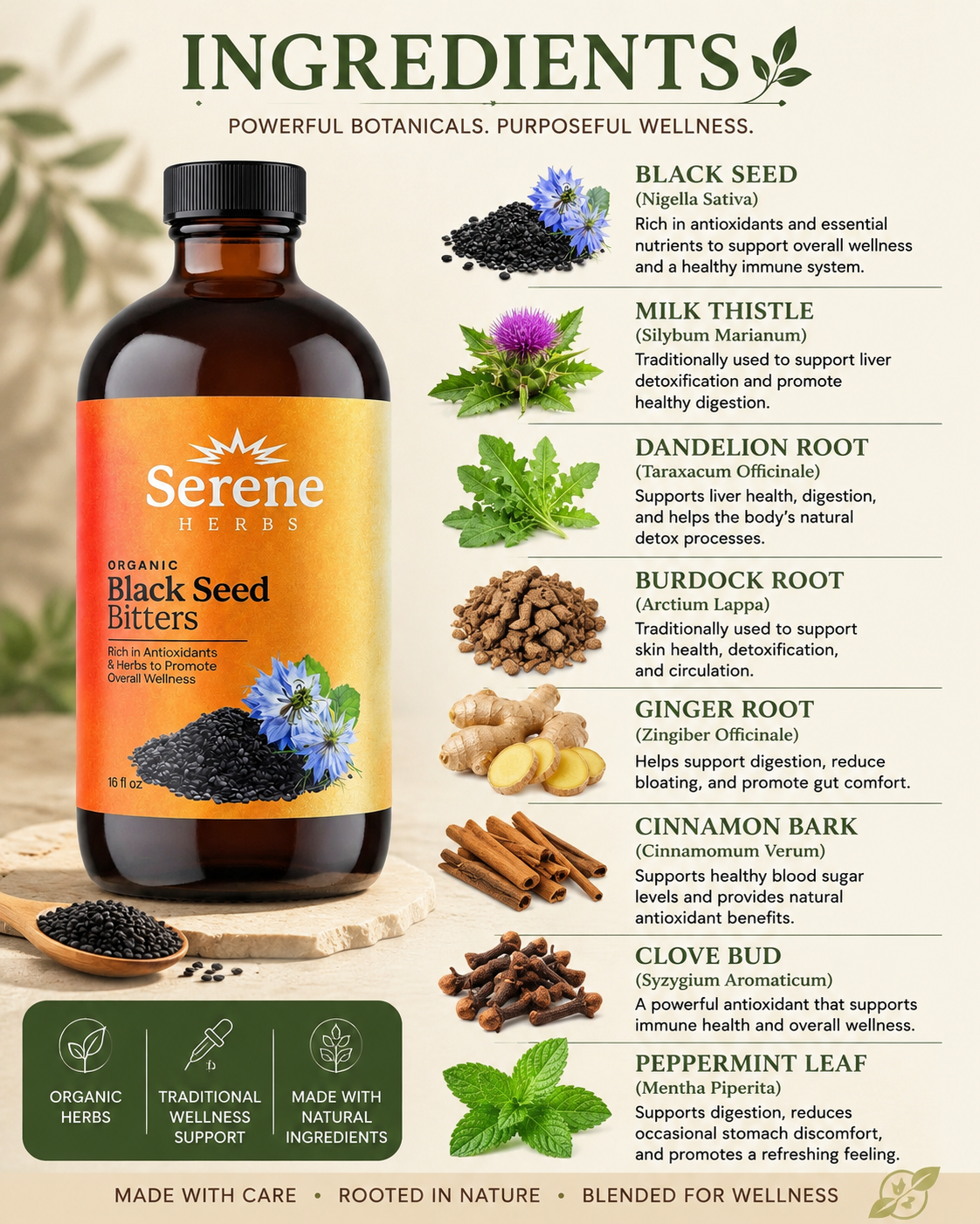 Organic Black Seed Bitters – 16 fl oz